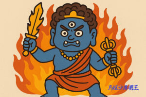 トイレの神様「烏枢沙摩明王」のゆるめなイラスト