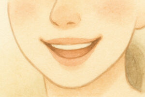 優しい言葉を発している口元｜言辞施のイメージイラスト