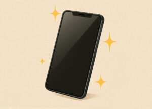 ピカピカなスマホのイラスト