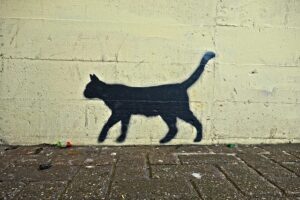 黒猫の壁アート
