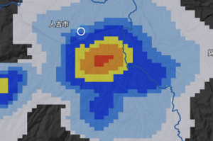 人吉市付近が真っ赤な雨雲レーダー