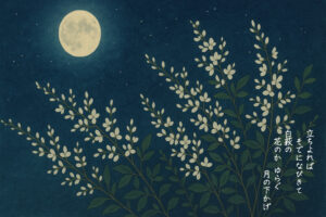 【おみくじ和歌の意味】「立ちよれば そでになびきて 白萩の~」現代語訳とスピリチュアル解釈