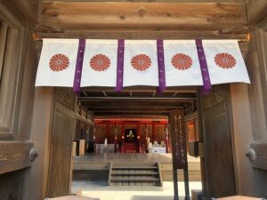 筥崎宮の拝殿の中