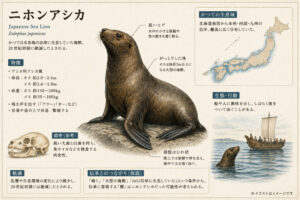 ニホンアシカの図鑑風説明